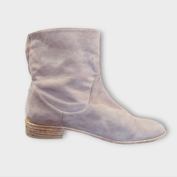 Stuart Weitzman Taupe Suede Slouchy Ankle Boots - Picture 1 of 9